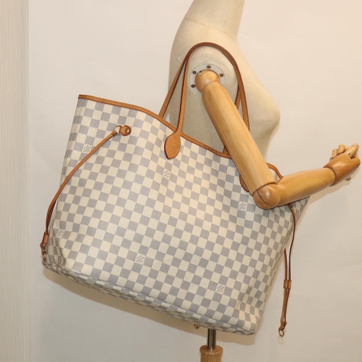 LOUIS VUITTON Damier Azur Neverfull GM Tote Bag N41360 LV 56740