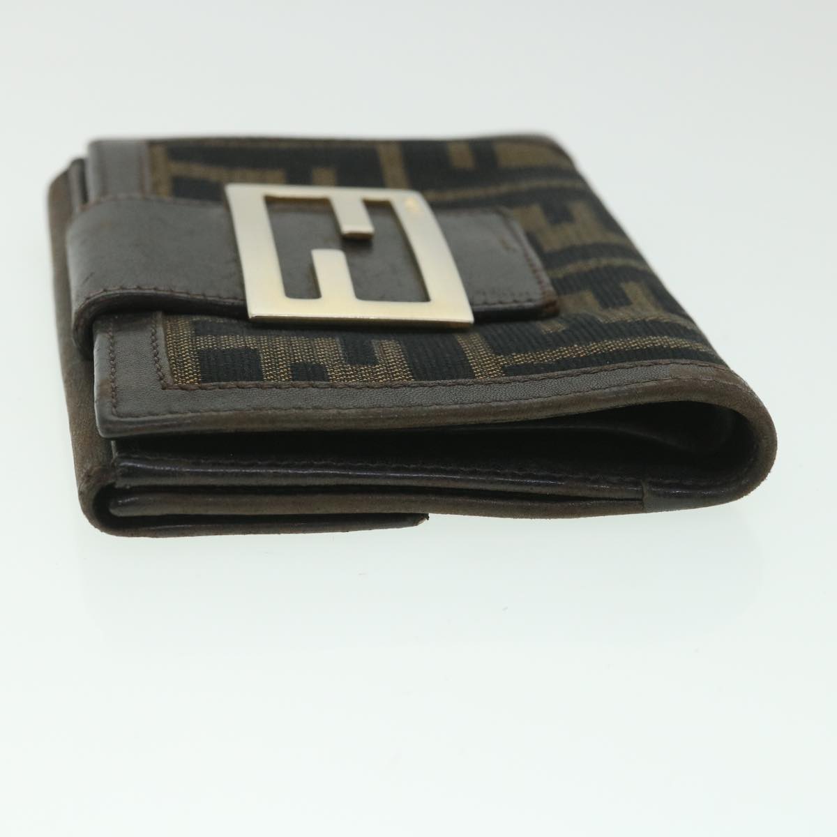 Luxury FendiZucca Canvas Wallet Black Brown56791