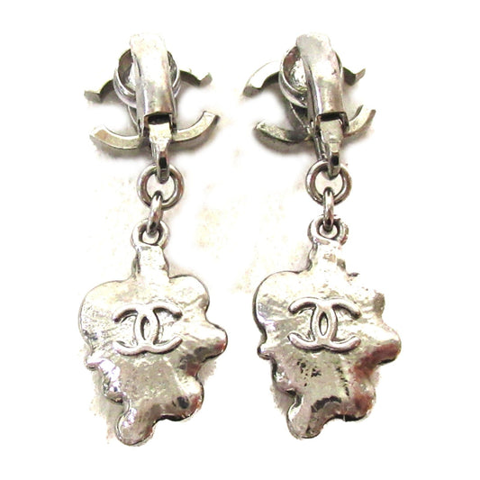 Chanel Wine Motif Firearms Earring Jewelry Meikki Silver 05A