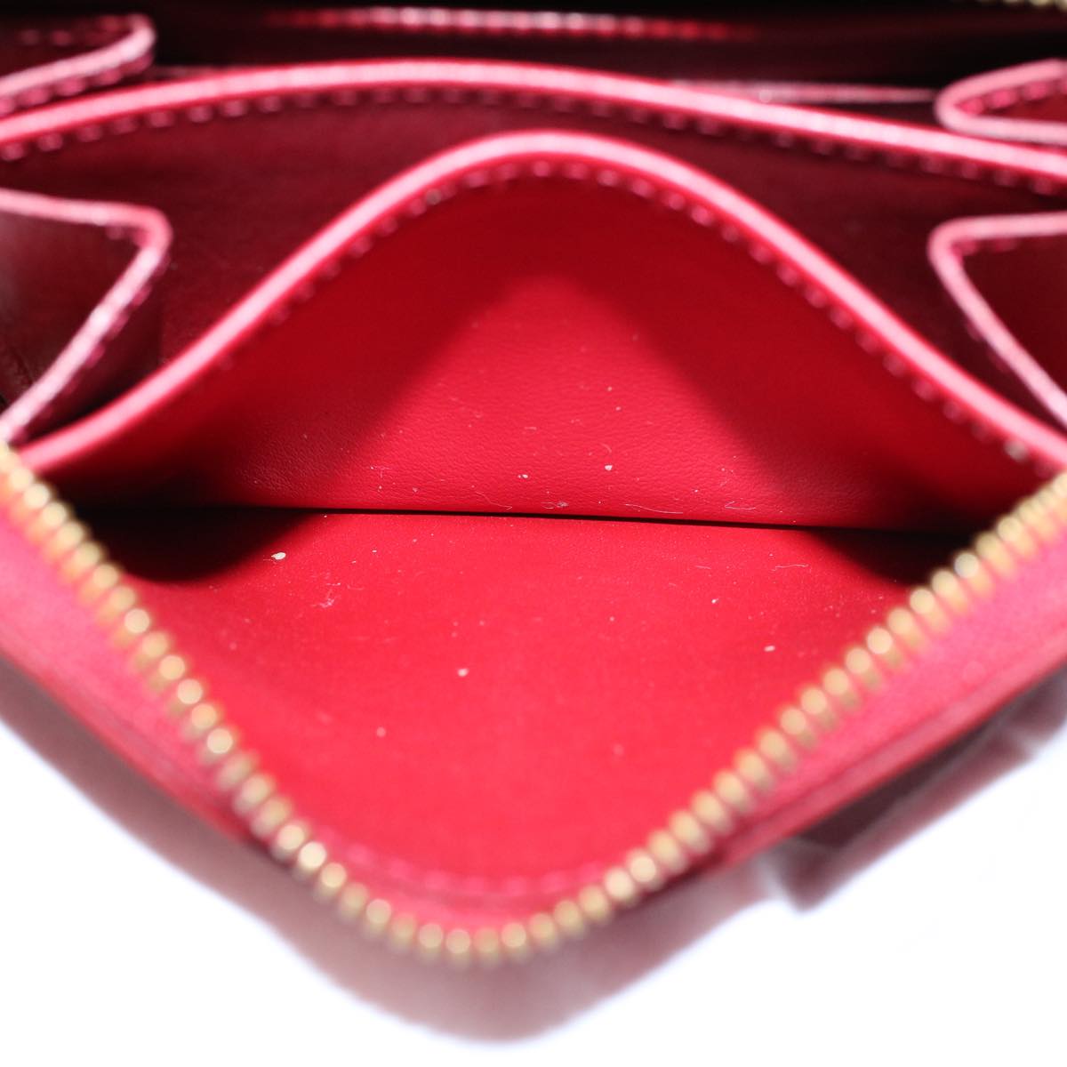 LOUIS VUITTON Vernis Rayure Zippy Coin Purse Pomme D'amour M91720 LV 56917