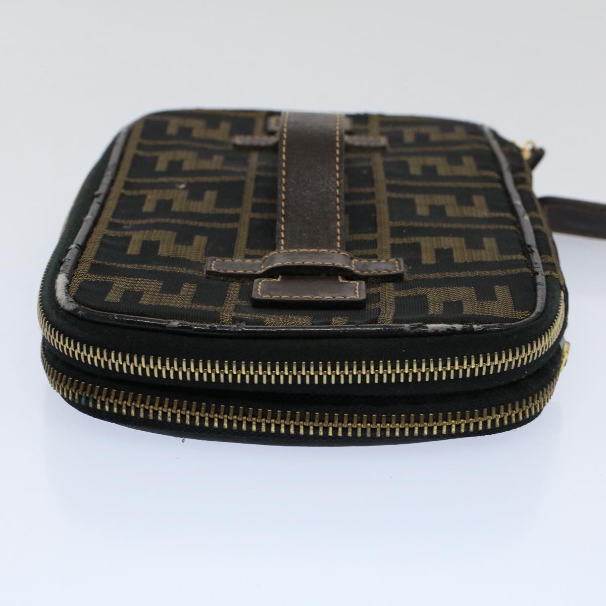 Luxury FendiZucca Canvas Vanity Mamma Baguette Hand Bag Brown57210