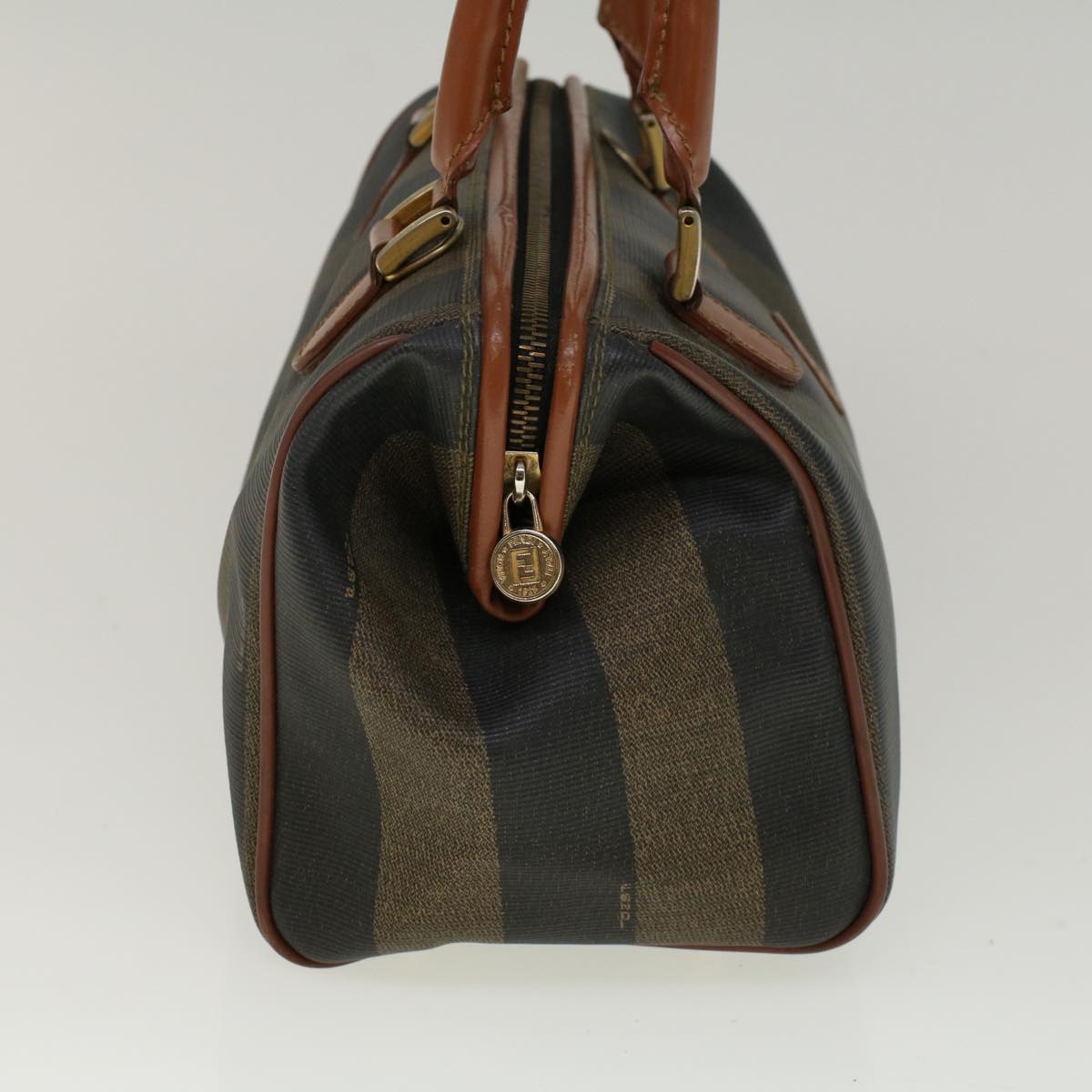 Luxury FendiPecan Canvas Boston Bag Brown Black57230