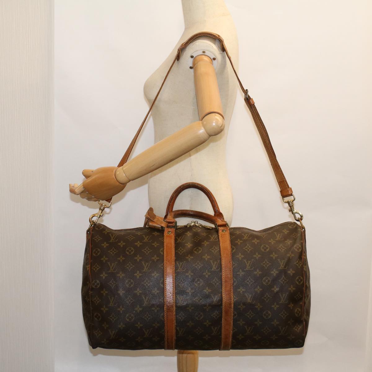 LOUIS VUITTON Monogram Keepall Bandouliere 50 Boston Bag M41416 LV 57710