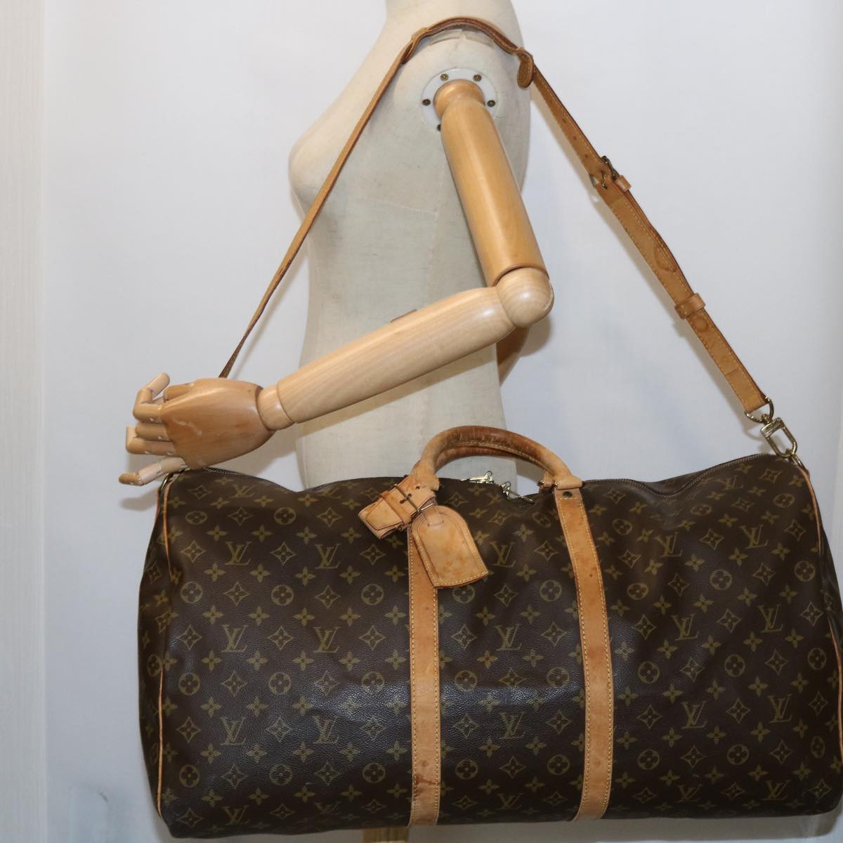 LOUIS VUITTON Monogram Keepall Bandouliere 60 Boston Bag M41412 LV 57717