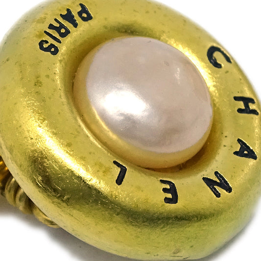 Chanel Cuffs Button Artificial Pearl Gold 94A Small New