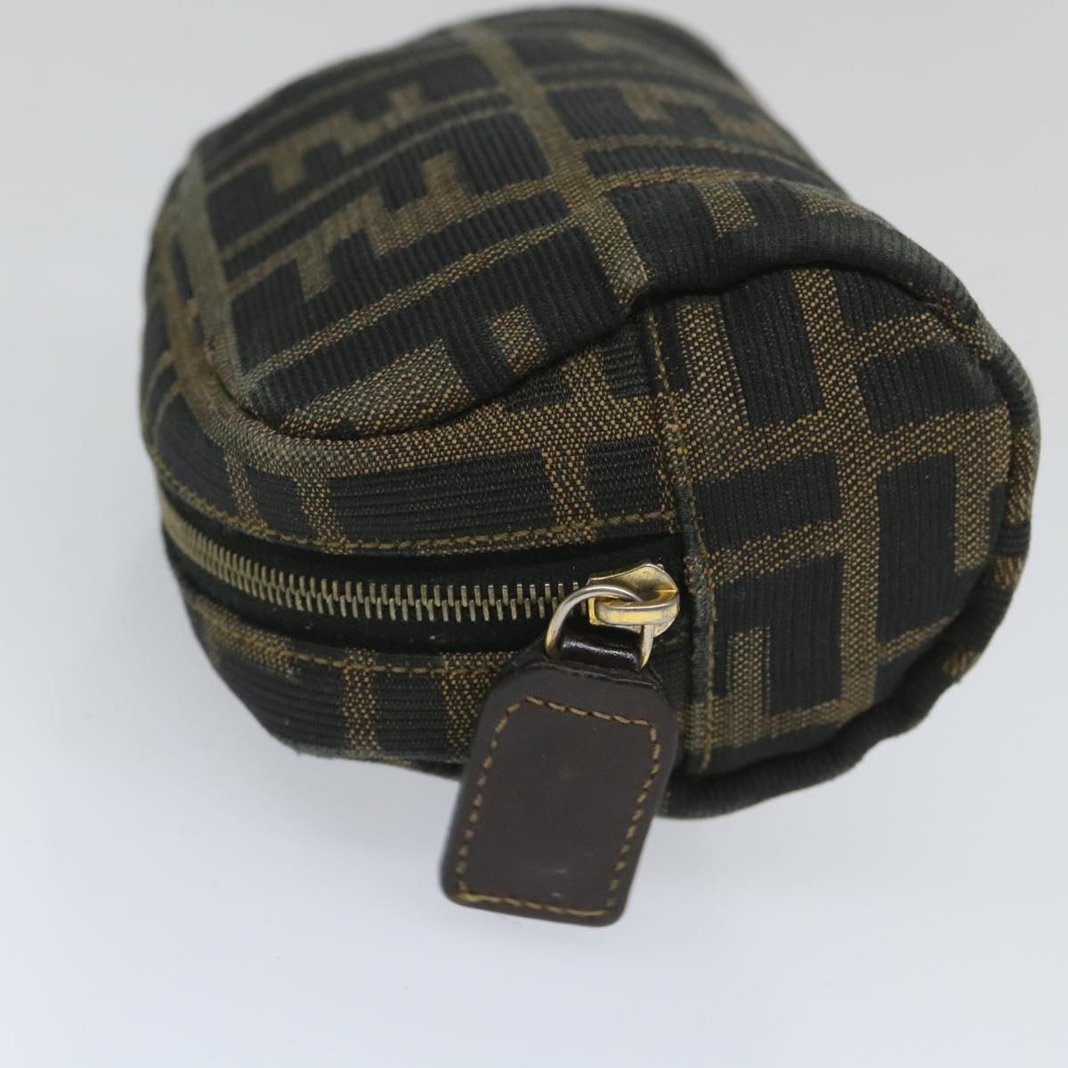 Luxury FendiZucca Canvas Pouch Nylon Brown Black58128