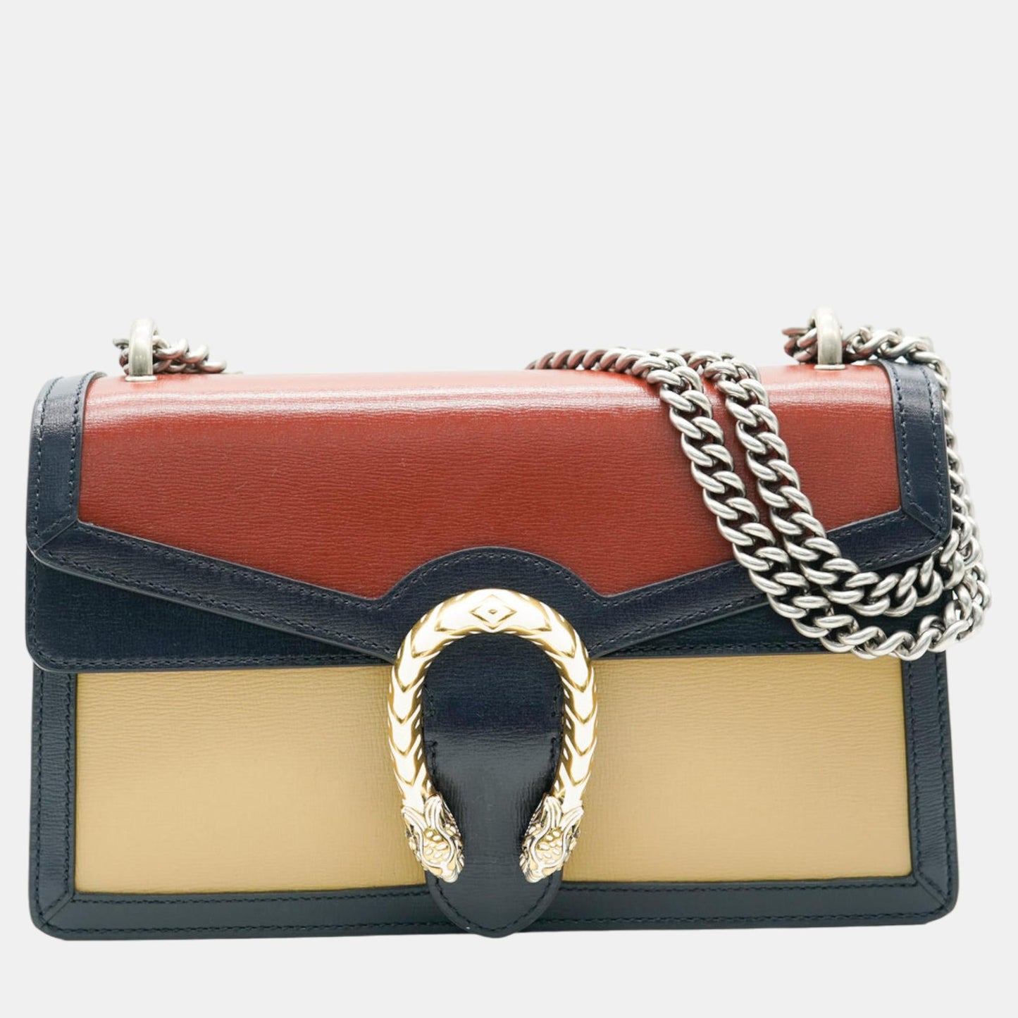 Luxury Gucci Trending 2025 Tricolour Leather Small Dionysus Shoulder Bag