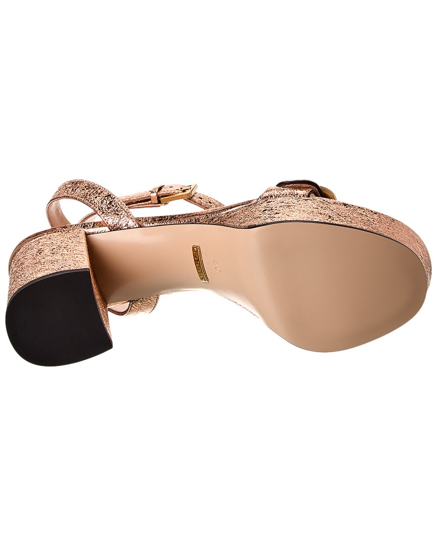 Gucci GG Leather Platform Sandal
