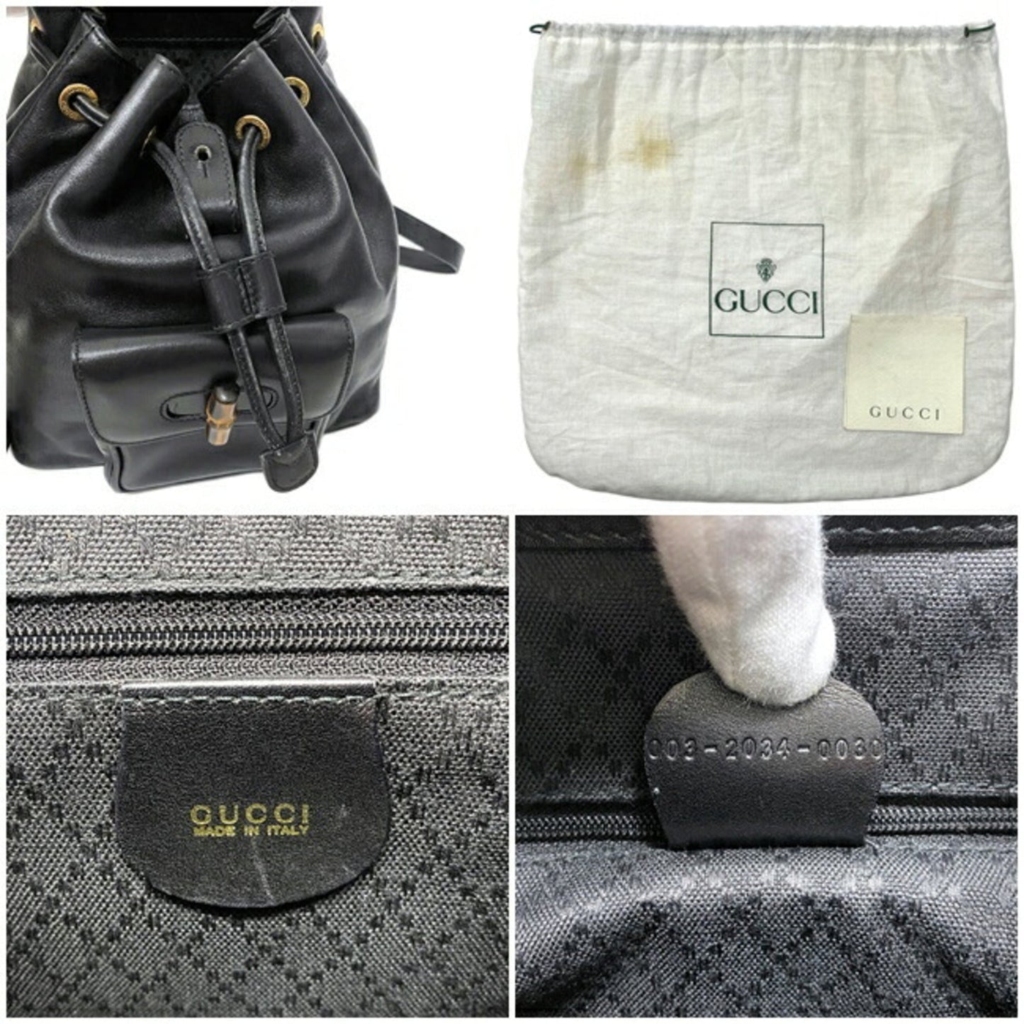 Gucci Bamboo Leather Backpack Bag ()