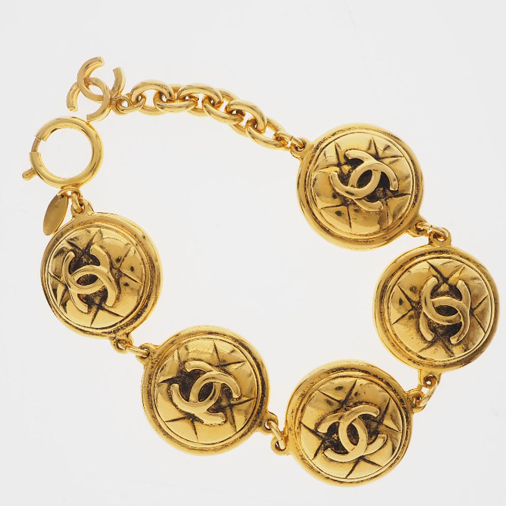Chanel Gold Plated Coco Mark Bracelet