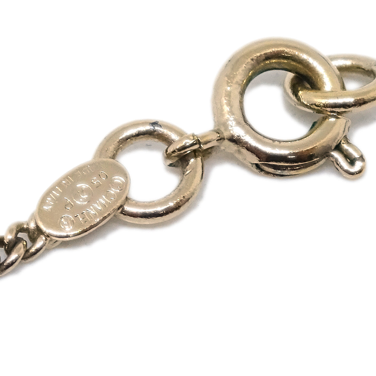 Chanel CC Chain Pendant Necklace Rhinestone Gold 05P