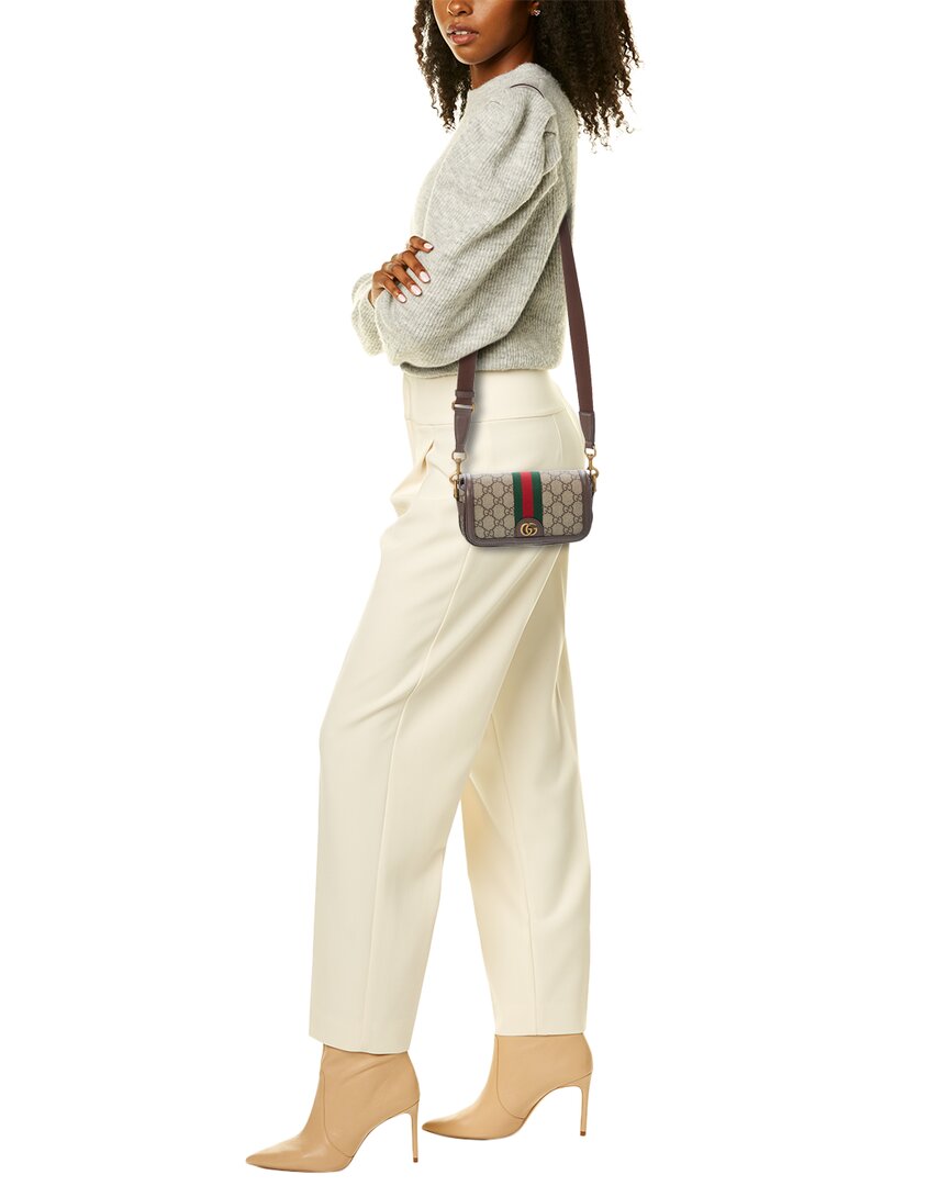 Luxury Gucci Trending 2025 Ophidia Super Mini GG Supreme Canvas & Leather Shoulder Bag