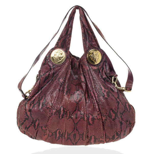 Luxury Gucci Trending 2025 Red Python Hysteria Hobo