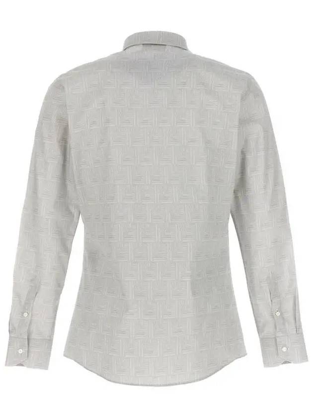 Luxury Fendi Shadow Cotton Long Sleeve Shirt Grey