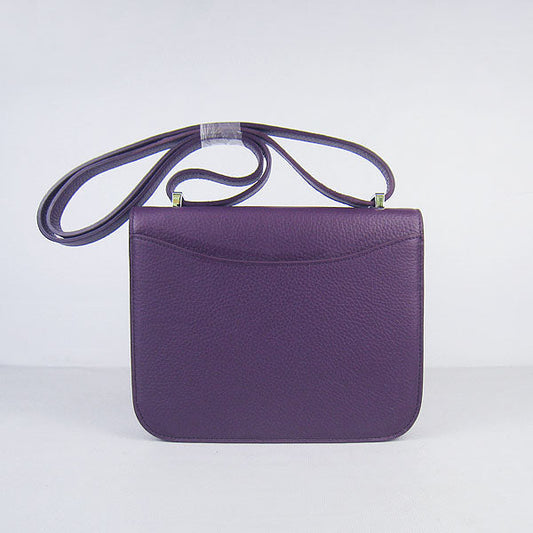 Luxury Hermes Constance Cowskin Leather Bag H017 purple silver