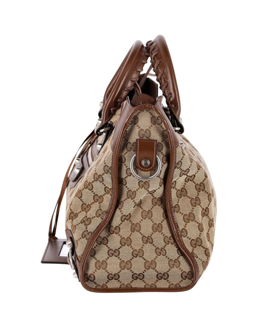 Luxury Gucci Trending 2025 X Balenciaga The Hacker Project GG Canvas Neo Classic Bag Medium in Brown Canvas and Leather
