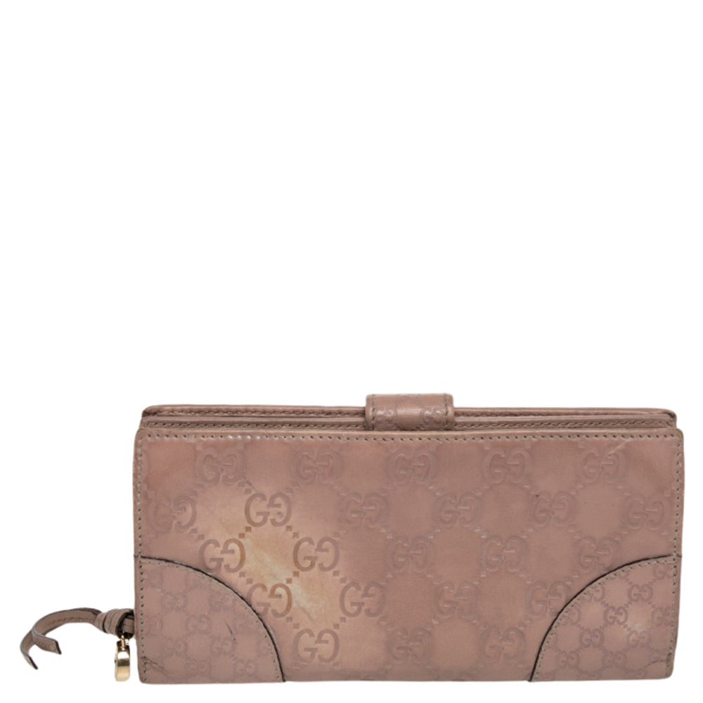Luxury Gucci Trending 2025 Beige Luxury Gucci Trending 2025ssima Leather Bree Bifold Wallet