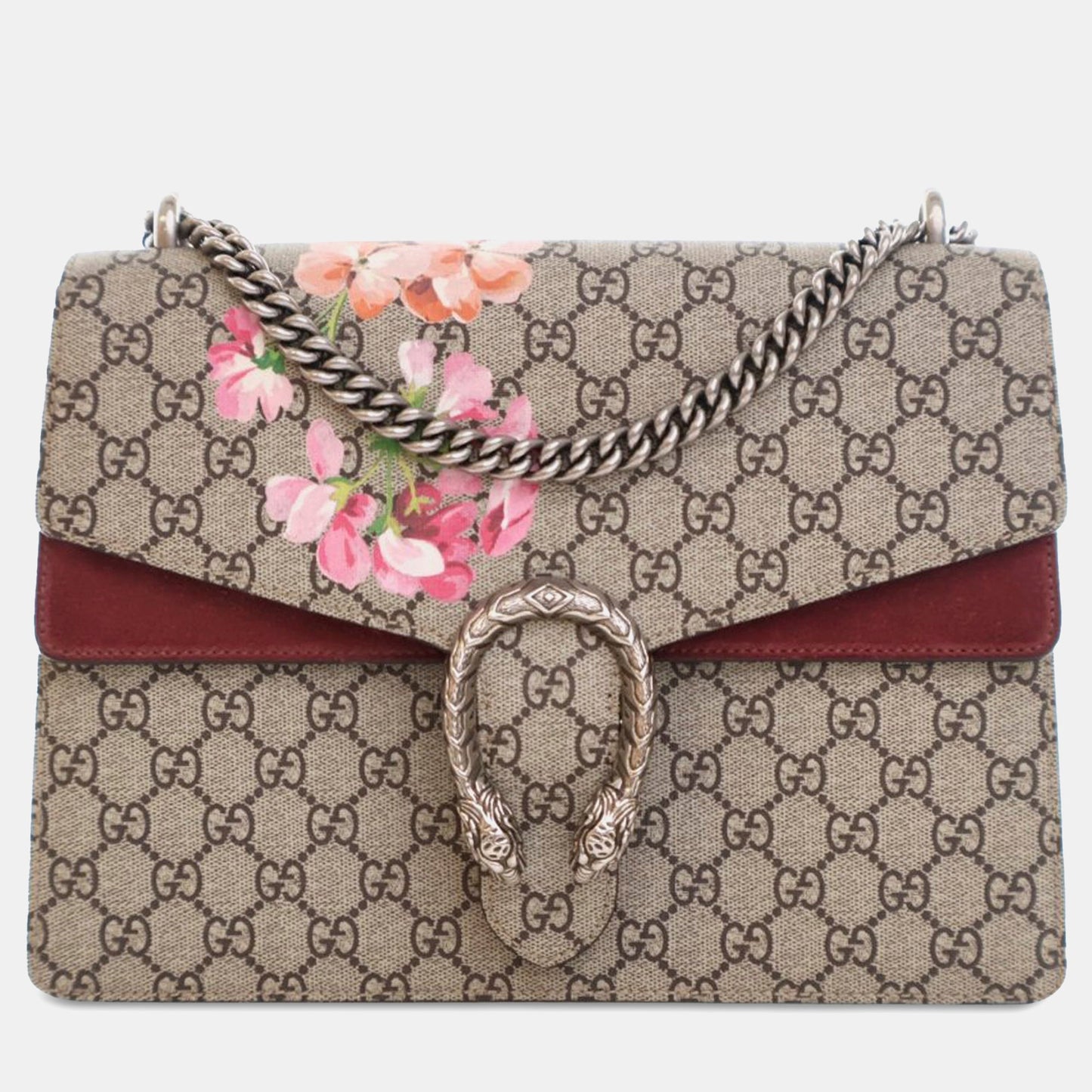 Luxury Gucci Trending 2025 Medium GG Supreme Blooms Dionysus Shoulder Bag