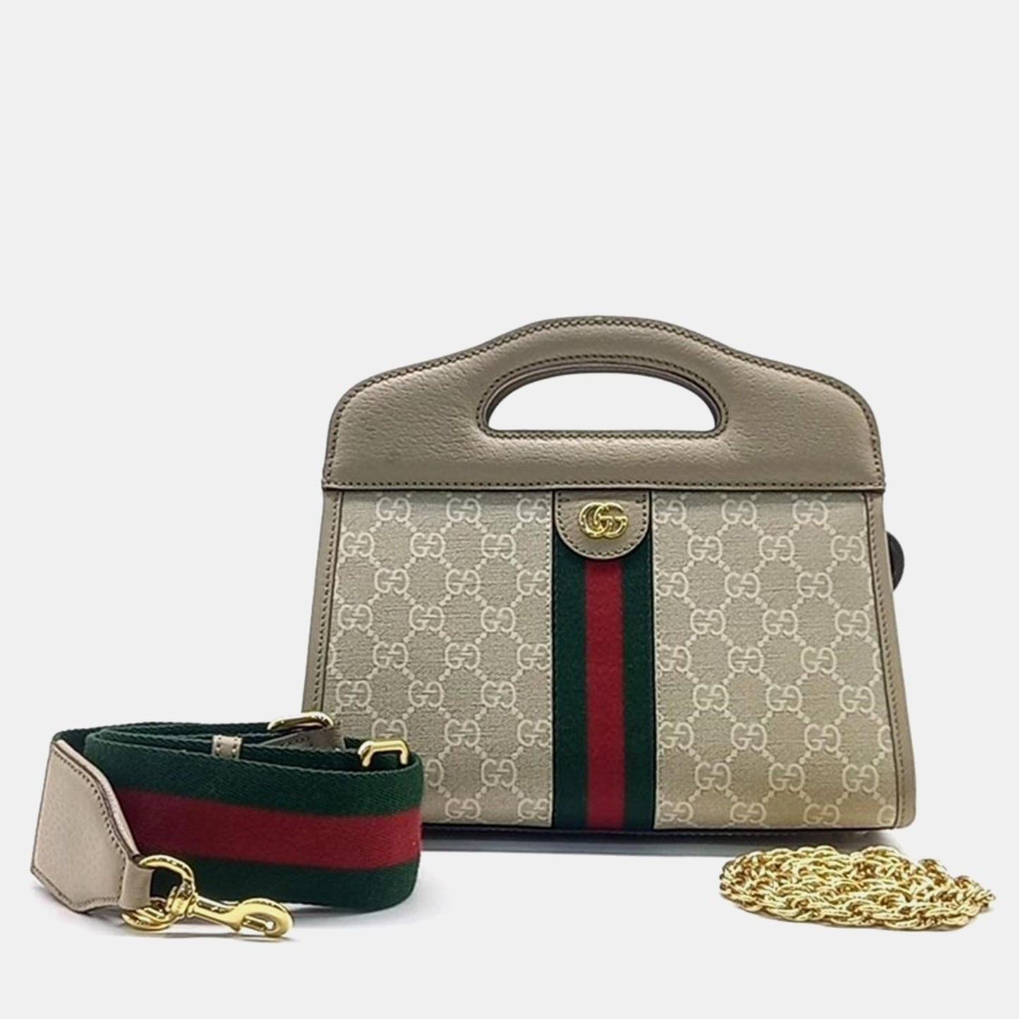 Luxury Gucci Trending 2025 Beige GG Supreme Canvas Web Shoulder Bag