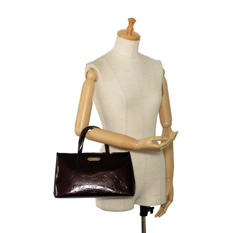 Louis Vuitton Monogram Vernis Wilshere PM Handbag M93641 Amarant Pearl Patent Leather Louis Vuitton