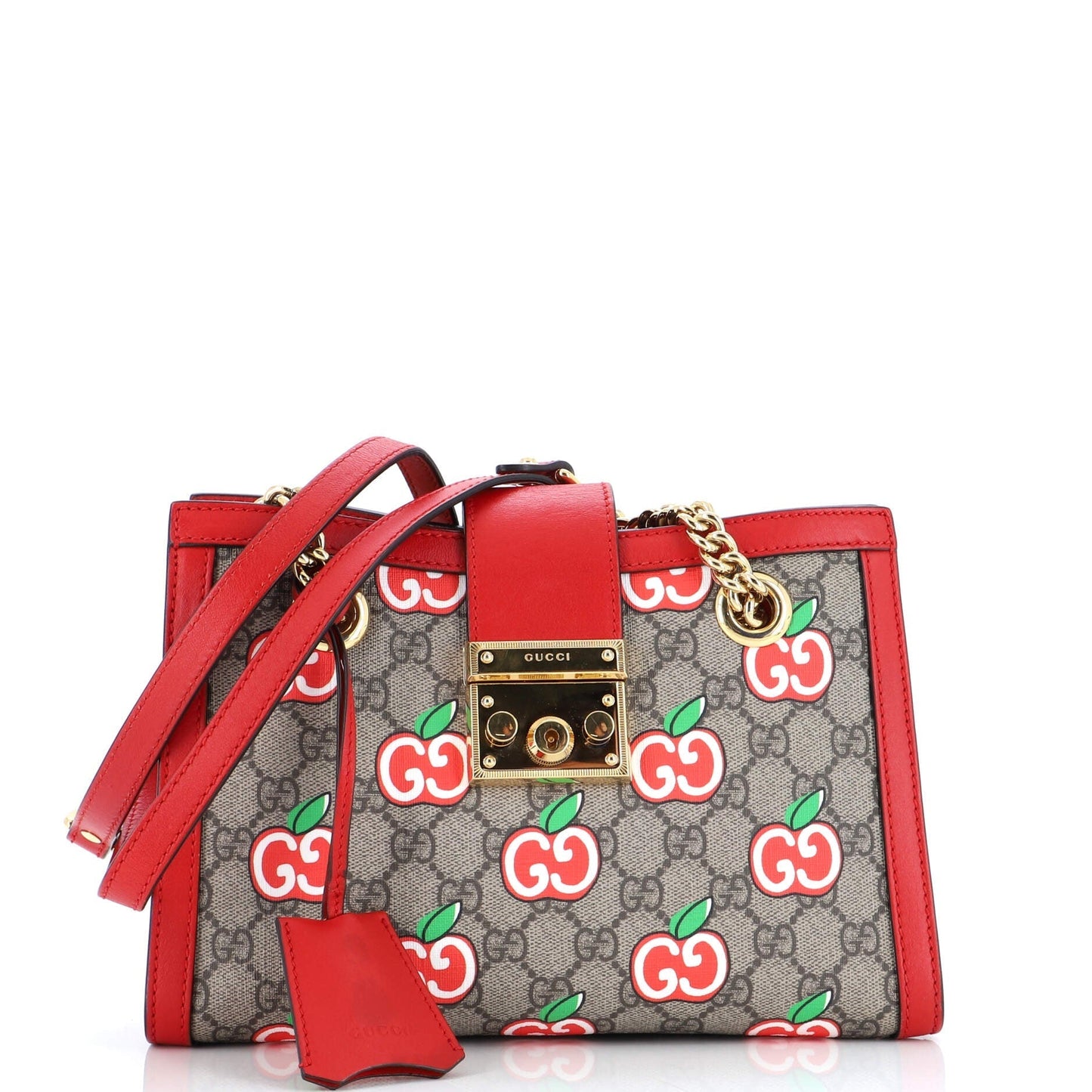 Luxury Gucci Trending 2025 Padlock Chain Tote Printed GG Coated Canvas Small
