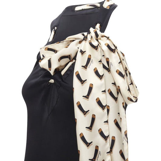 Gucci silk Riding Boot print scarf mini dress