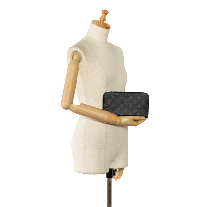 Louis Vuitton Monogram Zippie Organizer NM Roundfassner Long Wallet M82081 Eclipse Black PVC Leather Louis Vuitton