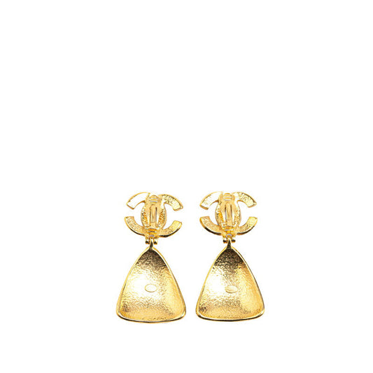 Chanel Vintage Coco Mark Triangle Earrings