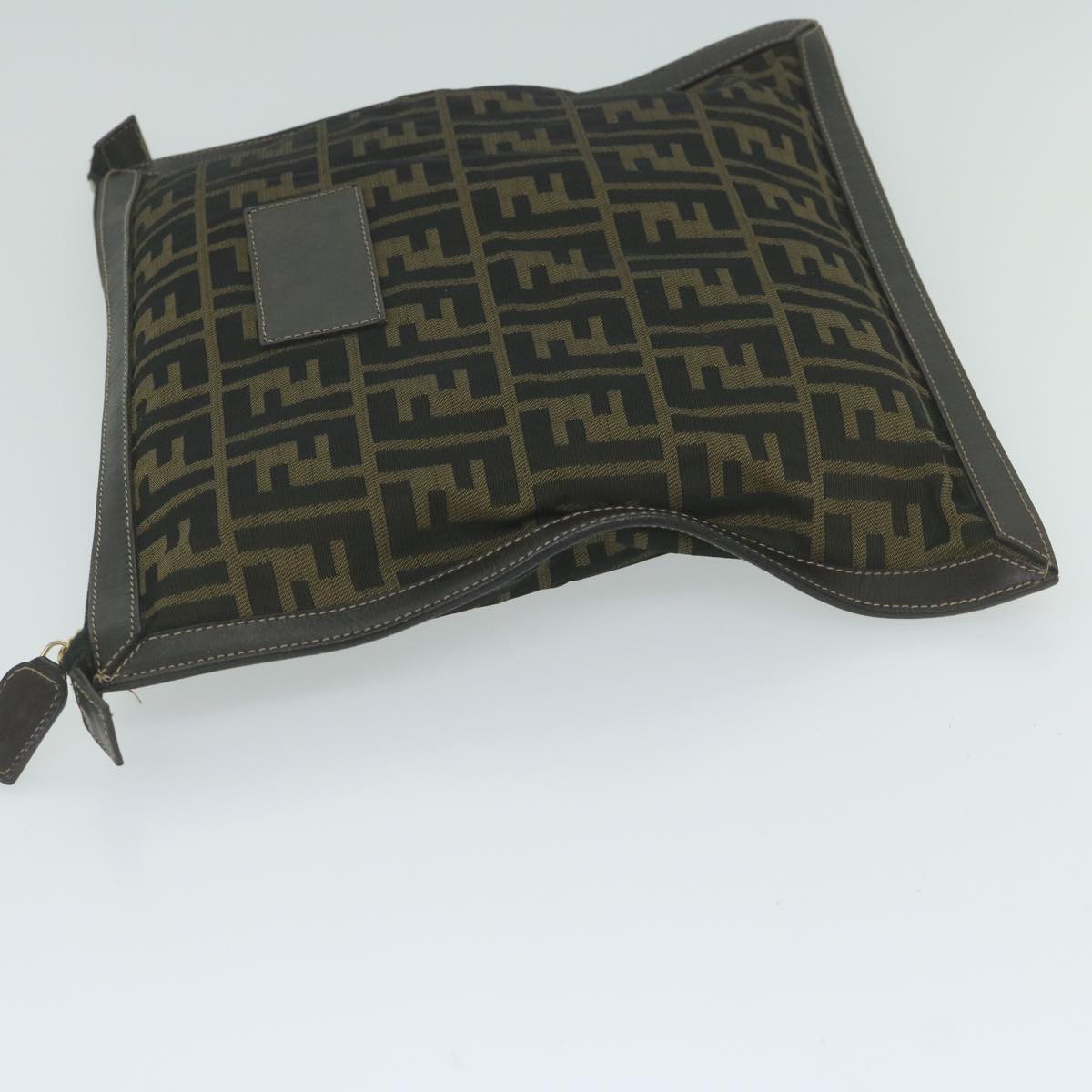 Luxury FendiZucca Canvas Clutch Bag Black Brown60048