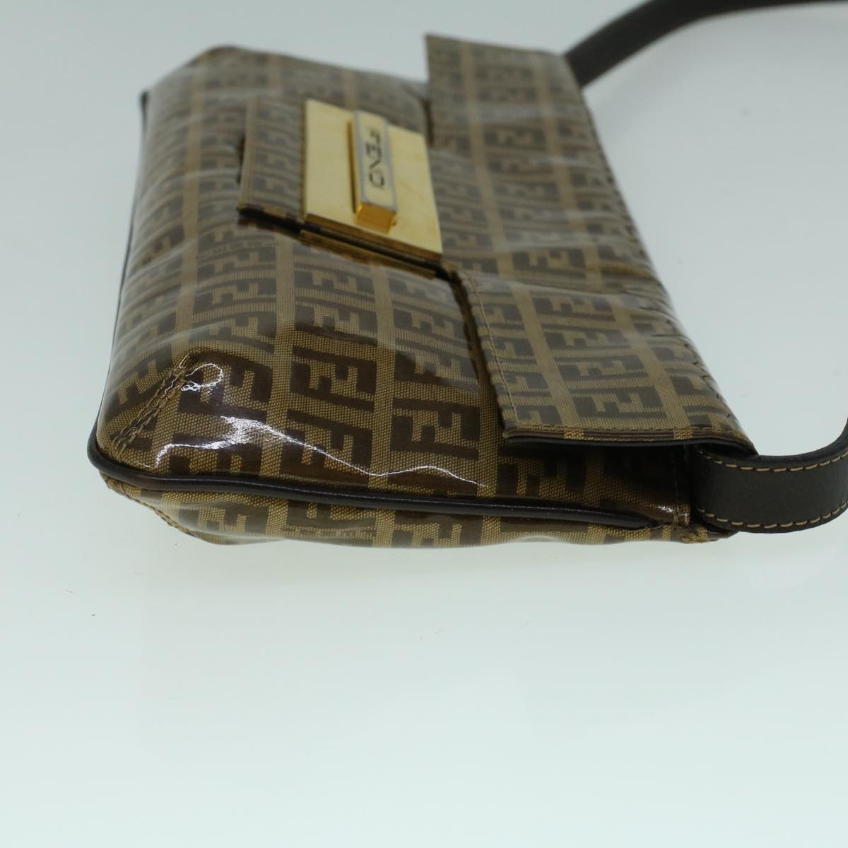 Luxury FendiZucchino Canvas Shoulder Bag Coated Canvas Brown60109