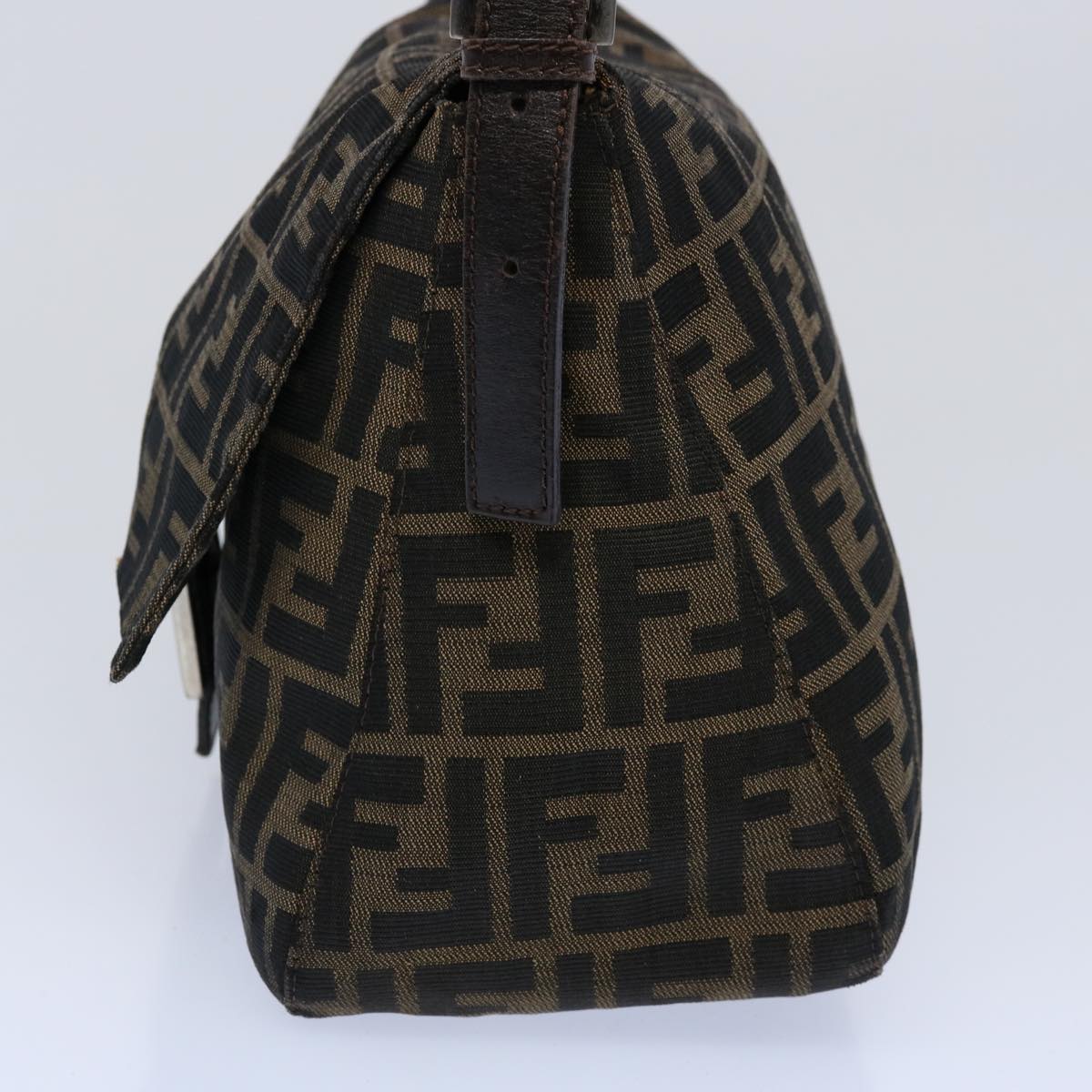 Luxury FendiZucca Canvas Mamma Baguette Shoulder Bag Black Brown60535