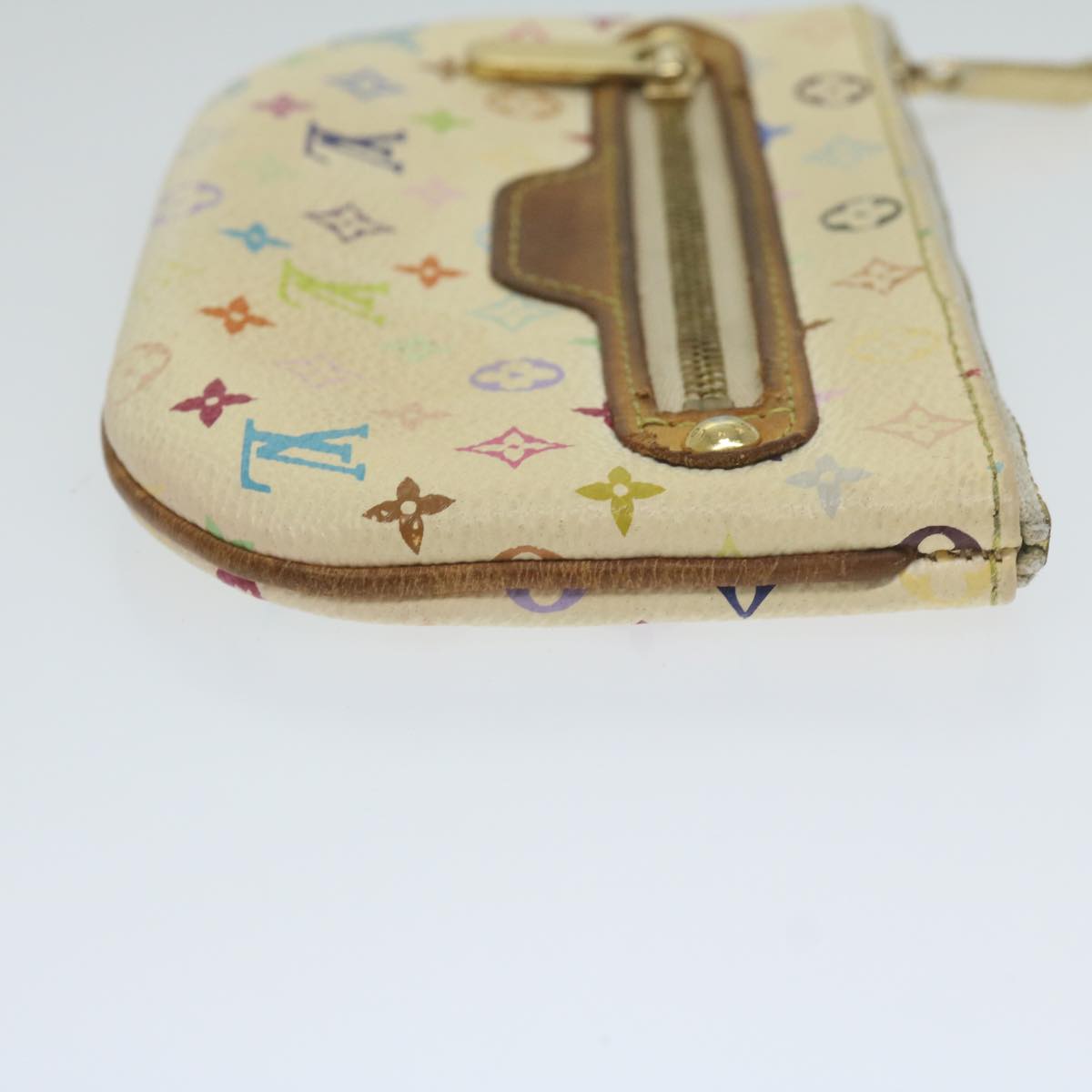 LOUIS VUITTON Monogram Multicolor Pochette MM Pouch White M60028 LV 60840