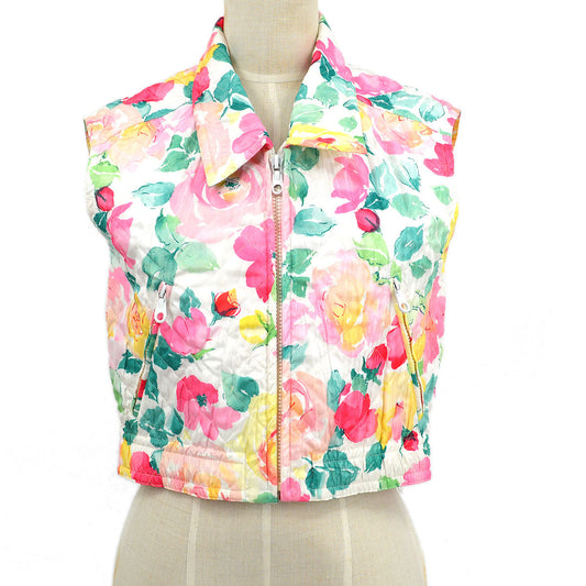 Luxury Chanel 1995 Spring floral diamond-quilted vest #38