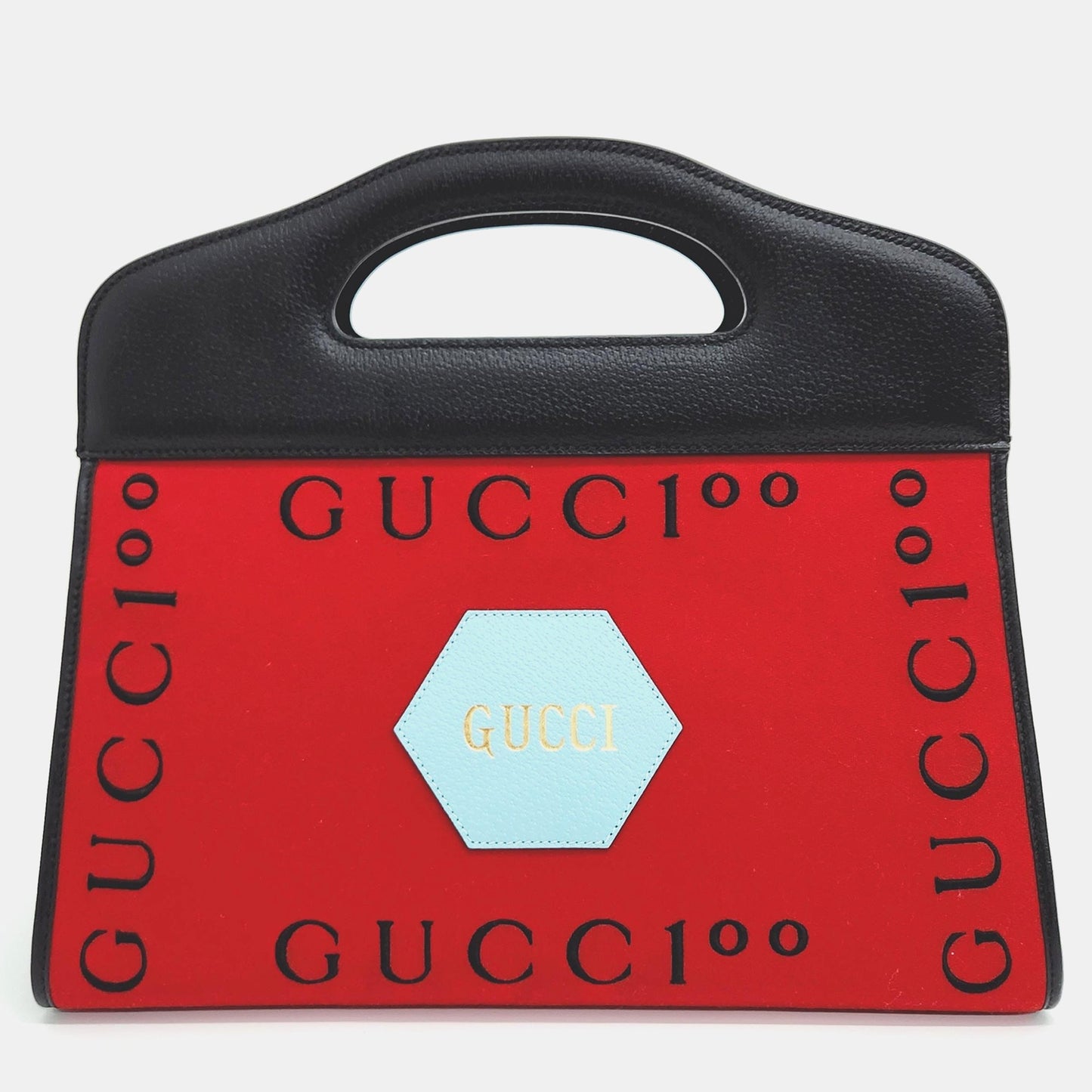 Luxury Gucci Trending 2025 Red Leather 100th Anniversary Tote Bag
