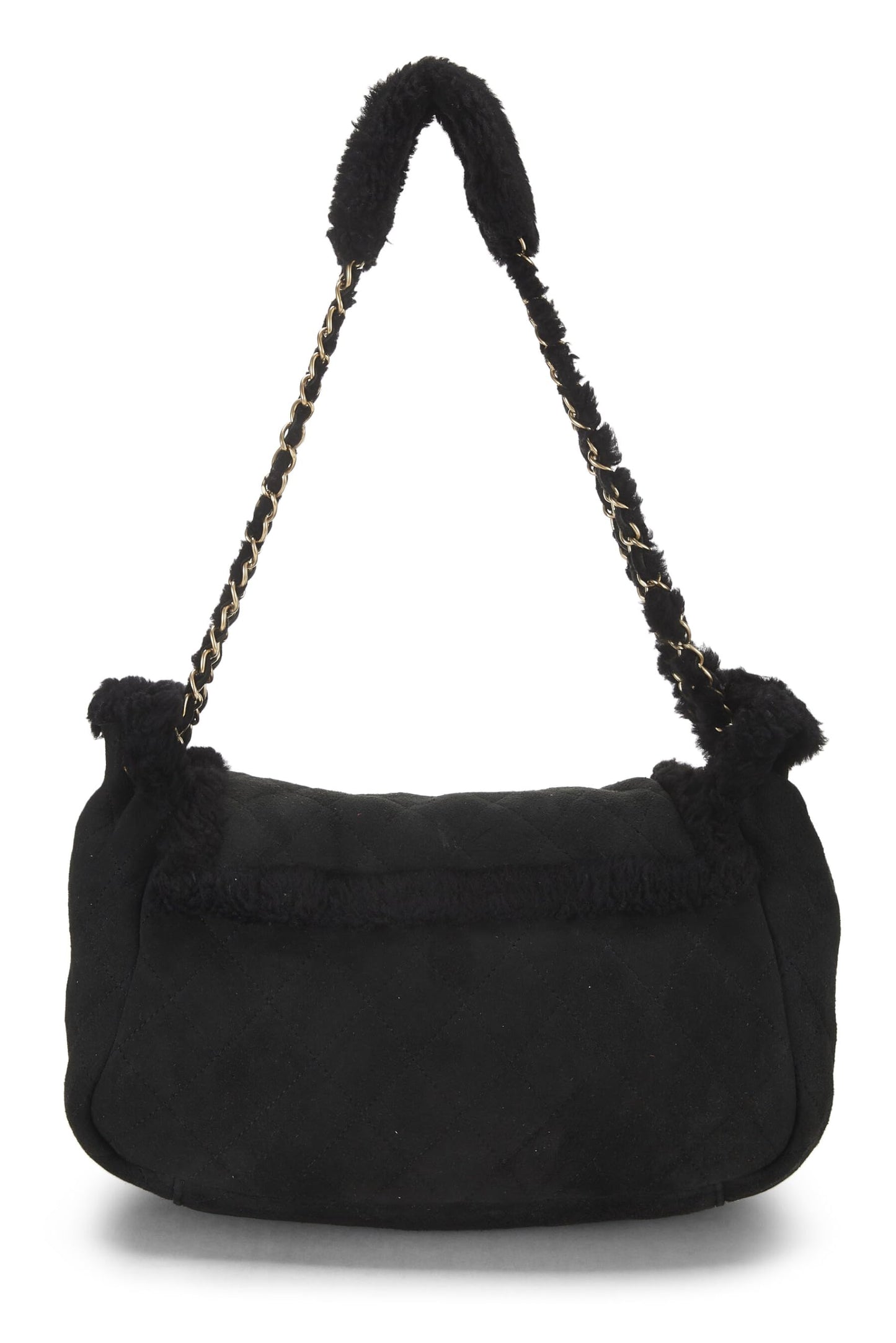 Chanel, Black Shearling Shoulder Bag Small, Black