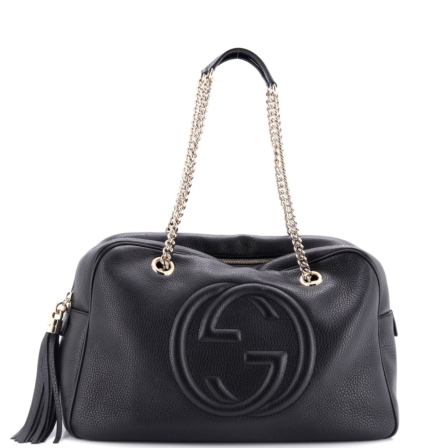Luxury Gucci Trending 2025 Soho Chain Zip Shoulder Bag Leather Medium