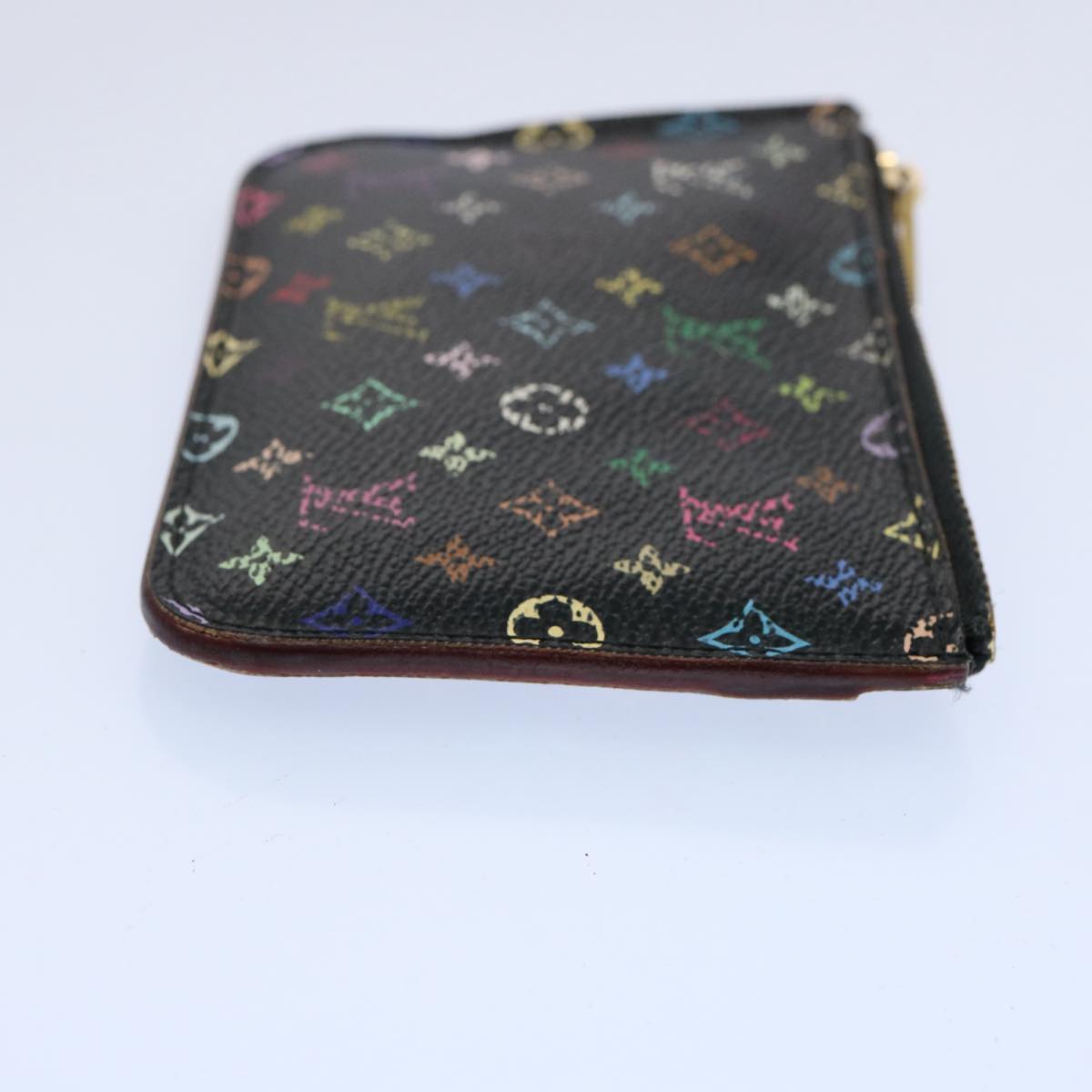 LOUIS VUITTON Multicolor Pochette Cles NM Coin Purse Black M60279 LV 61744