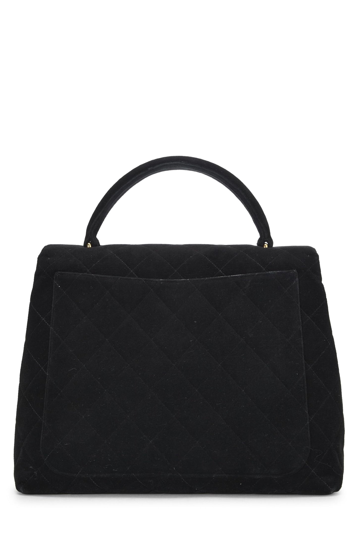 Chanel, Black Quilted Velvet Kelly, Black