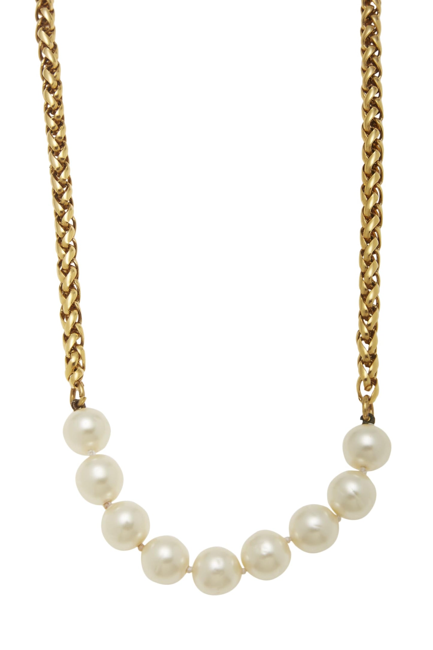 Chanel, Gold & Faux Pearl Necklace, Gold