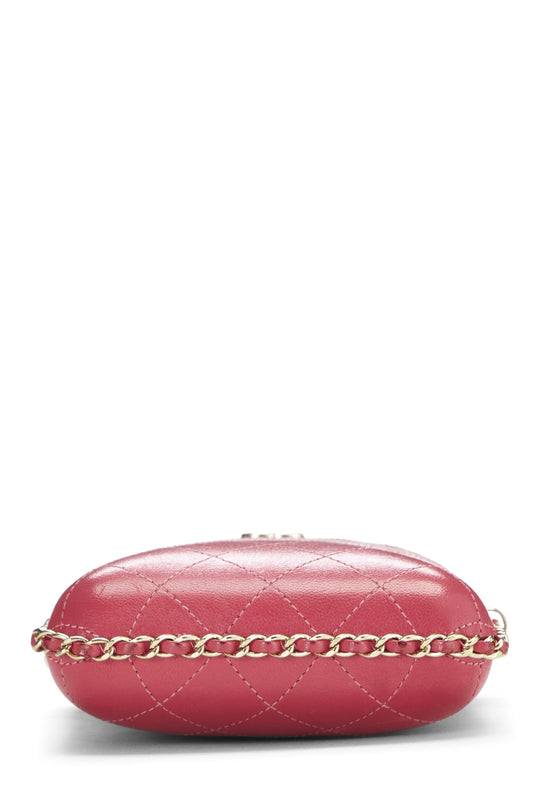 Chanel, Pink Calfskin Crossbody Chain Phone Holder, Pink