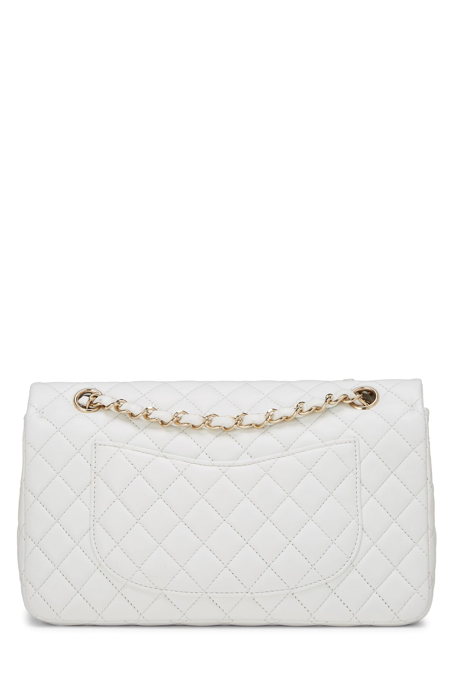 Chanel, White Quilted Lambskin Valentine Flap Medium, White