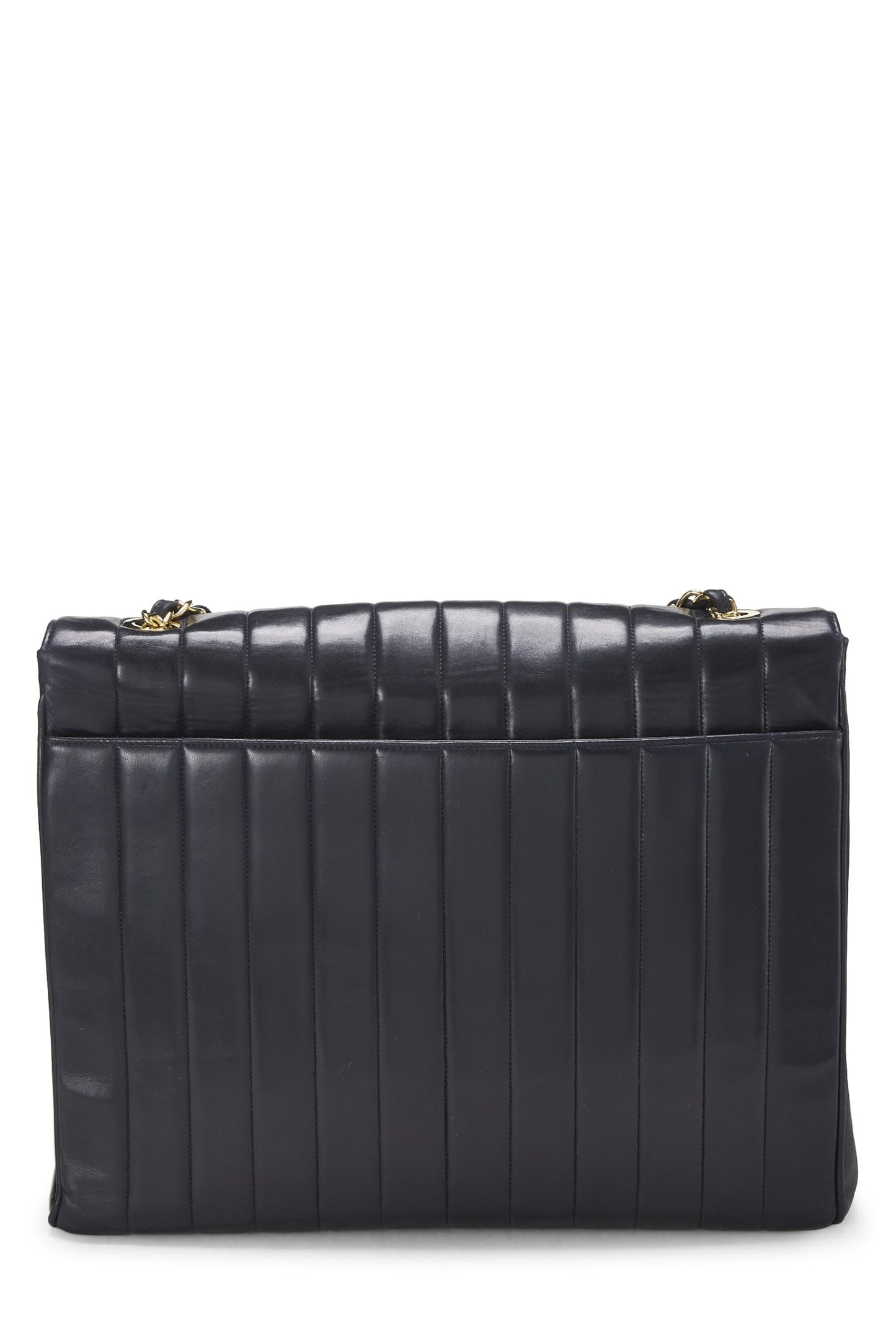 Chanel, Navy Vertical Lambskin Half Flap XL, Navy