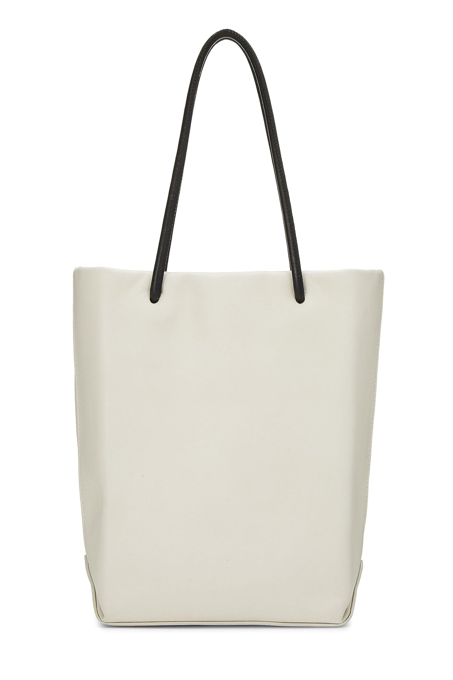 Chanel, White Leather Essential Rue Cambon Shopping Tote Small, White
