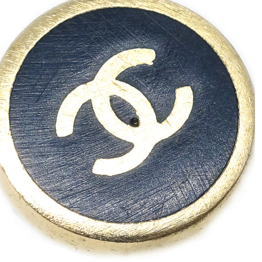 Luxury Chanel Black Button Earrings Clip-On 00A