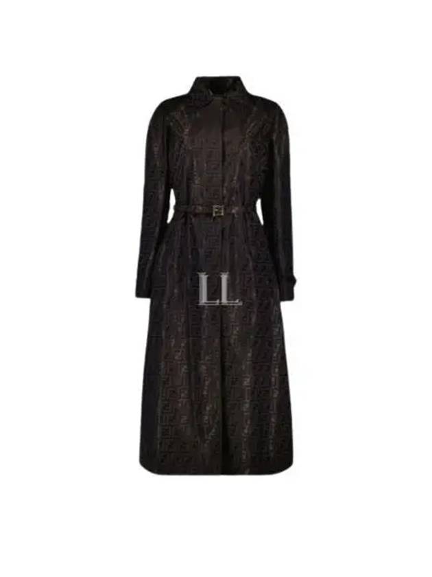 Luxury Fendi Cotton Blend Trench Coat Black