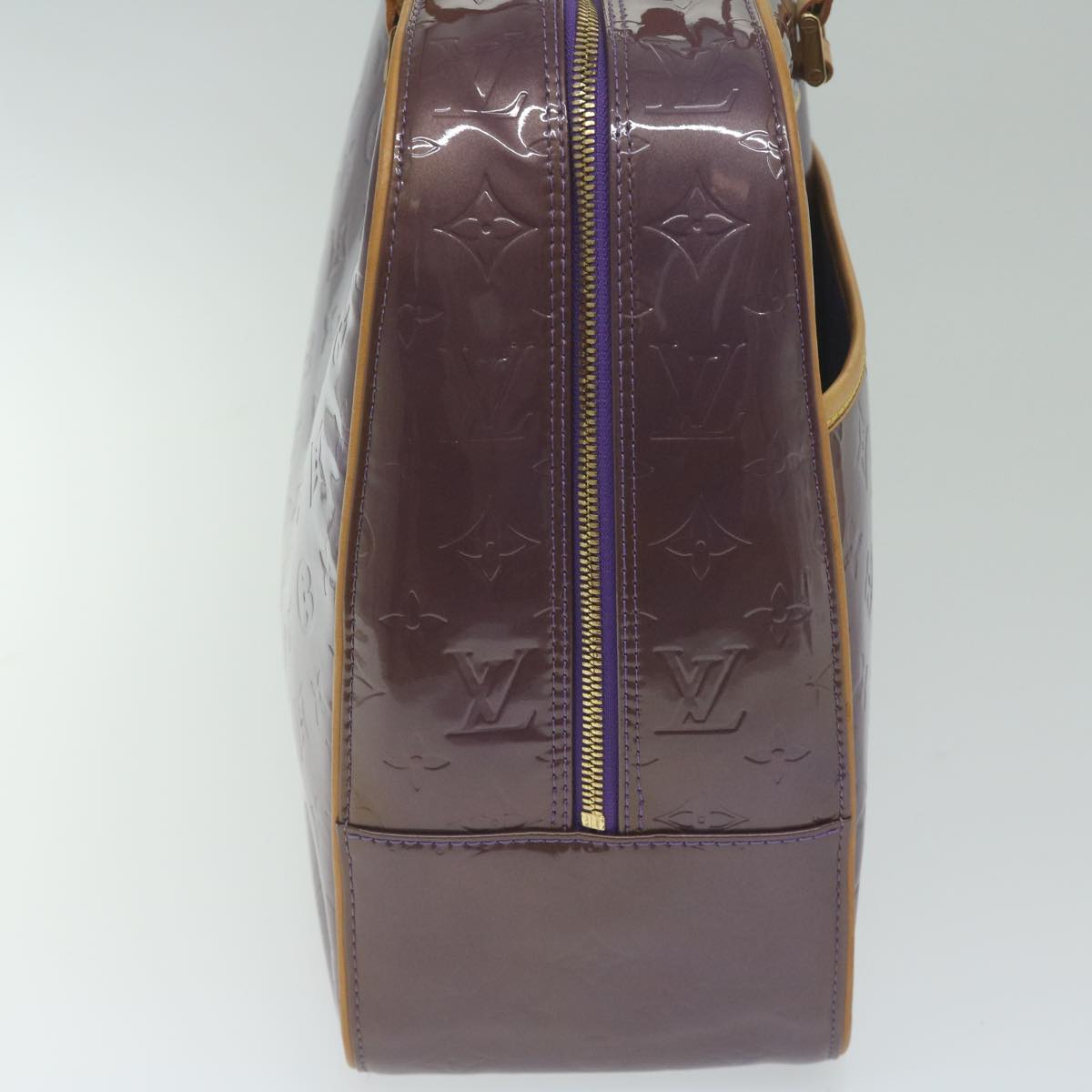LOUIS VUITTON Monogram Vernis Sutton Hand Bag Purple Viole M91081 LV 62247