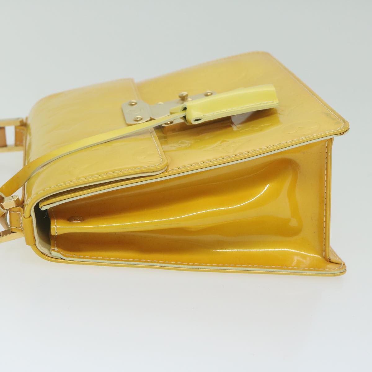 LOUIS VUITTON Monogram Vernis Spring Street Bag Lime Yellow M91068 LV 62268