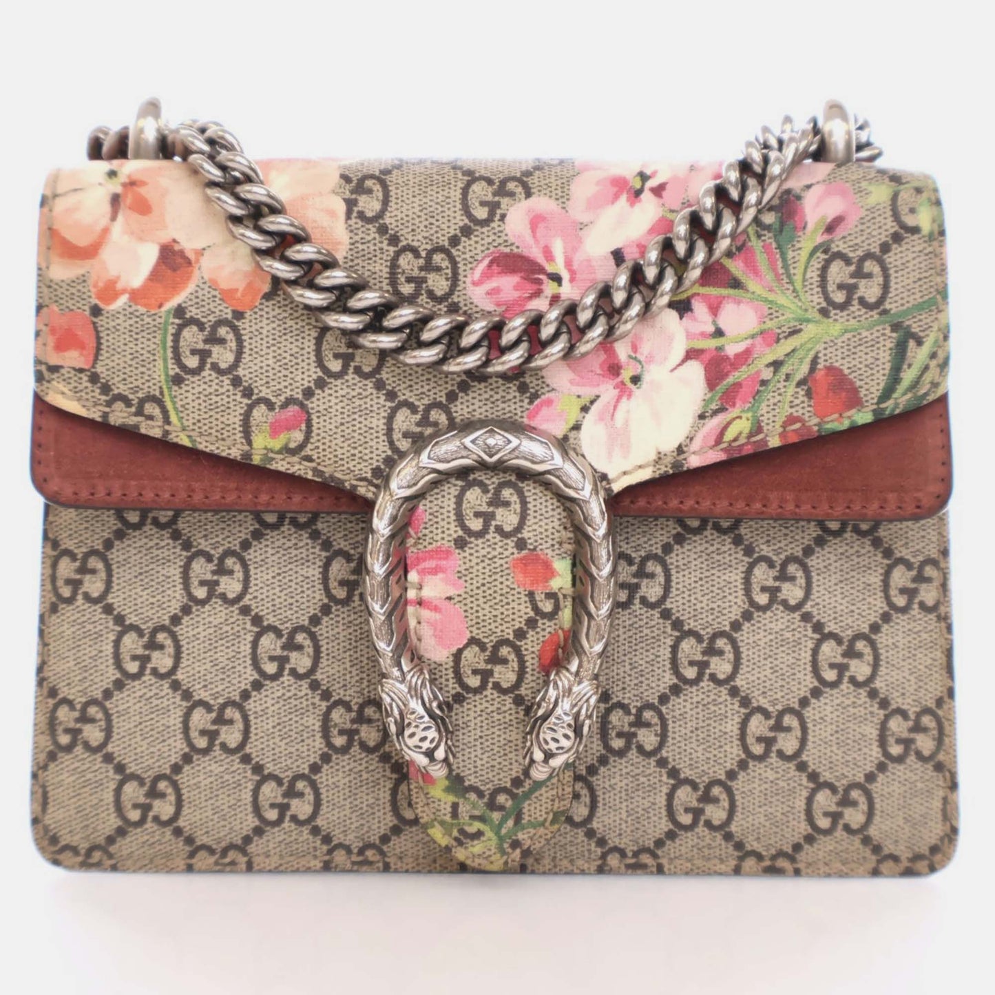 Luxury Gucci Trending 2025 Beige/Red Canvas and Suede Mini Dionysus Blooms Shoulder Bag