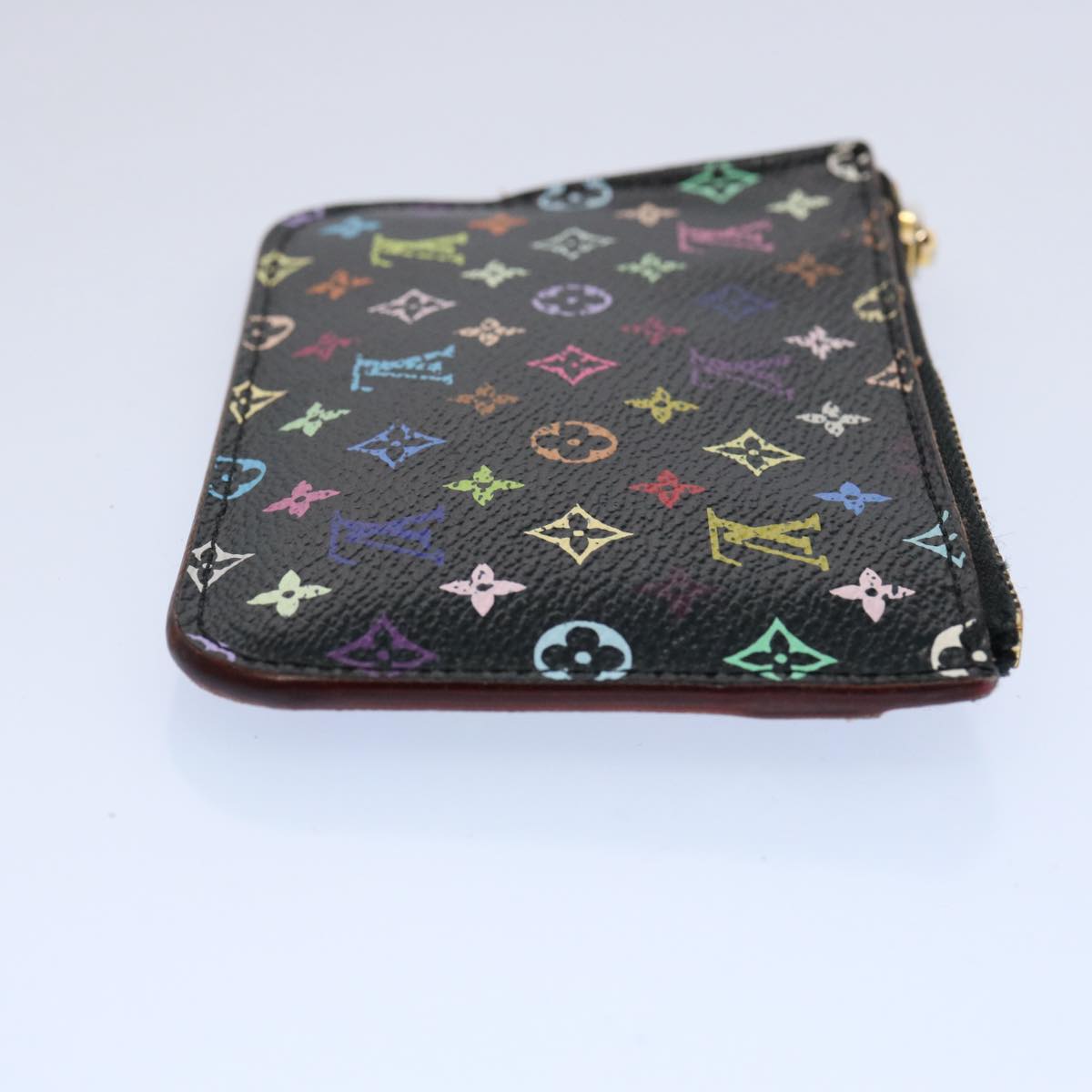 LOUIS VUITTON Multicolor Pochette Cles NM Coin Purse Black M60279 LV 62586