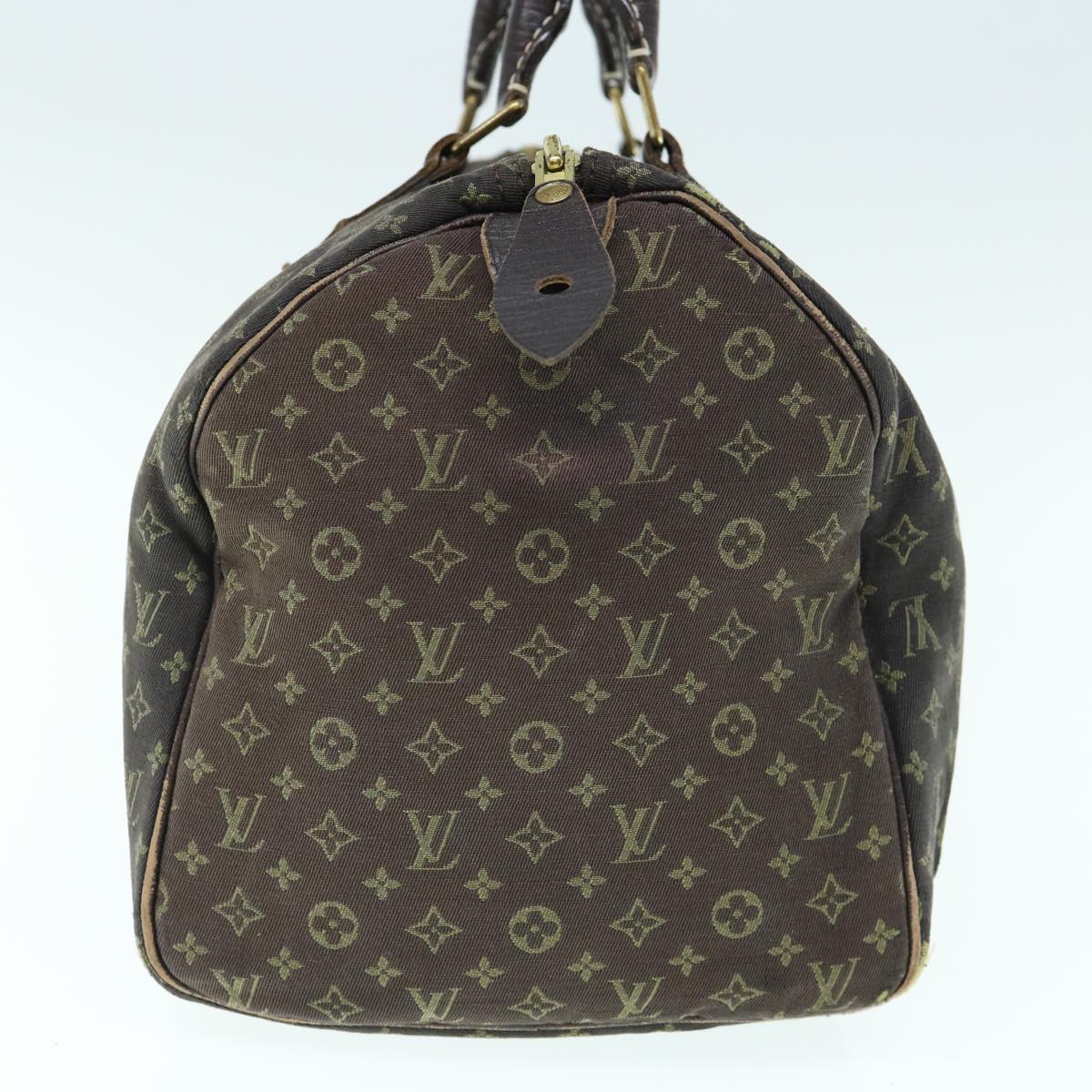 LOUIS VUITTON Monogram Mini Lin Speedy 30 Bag Brown Ebene M95224 LV 62607